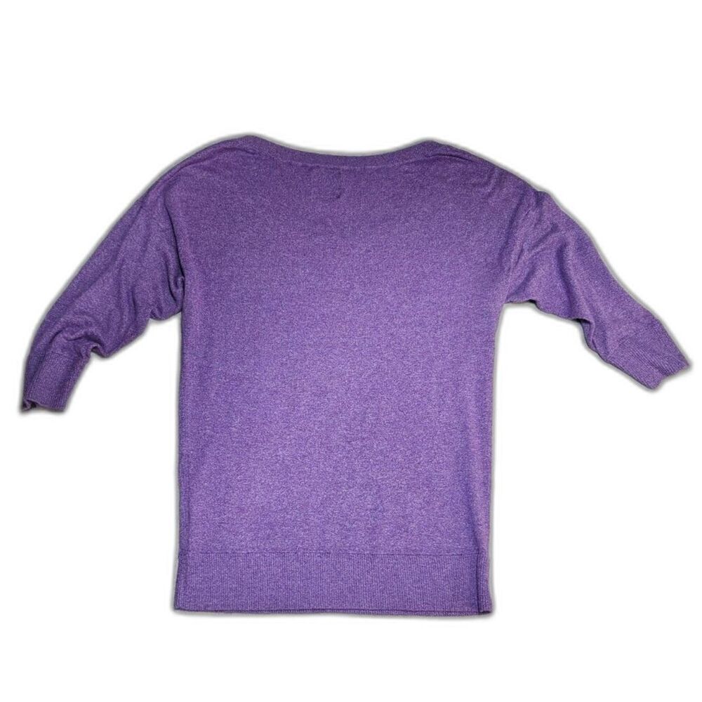 American Eagle Sweater Womens S/P Purple Cotton 3/4 Sleeve - Picture 2 of 7